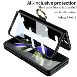 for Samsung Galaxy Z Fold 5 Ultra-thin Ring Shell and Membrane Integrated Elegant Feel All-inclusive Dop Protection Cover
