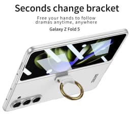 for Samsung Galaxy Z Fold 5 Ultra-thin Ring Shell and Membrane Integrated Elegant Feel All-inclusive Dop Protection Cover