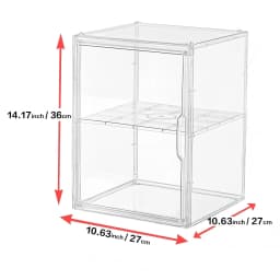 XL Stackable Clear Display Case with Magnetic Door, Handbags Organizer, Dustproof Storage Box for Book, Figures, Boots, Cosmetic
