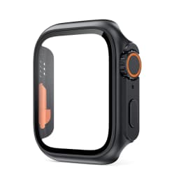 Glass+PC Firm Cover for Apple Watch Case 44mm 40mm 45mm 41mm Appearance Upgrade 49mm Turning into ultra 2 iWatch series 8 7 se 9