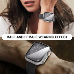Glass+PC Firm Cover for Apple Watch Case 44mm 40mm 45mm 41mm Appearance Upgrade 49mm Turning into ultra 2 iWatch series 8 7 se 9