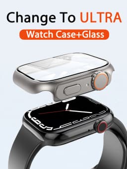 Glass+PC Firm Cover for Apple Watch Case 44mm 40mm 45mm 41mm Appearance Upgrade 49mm Turning into ultra 2 iWatch series 8 7 se 9