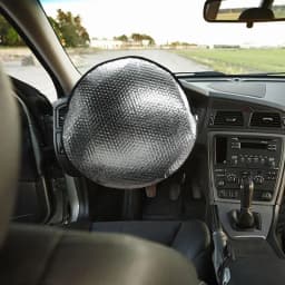 43x43cm Car Steering Wheel Anti-Heat Sun Shade Cover High Quality Silver Double Thick Sun-proof Anti-UV Protect Parasol Shield