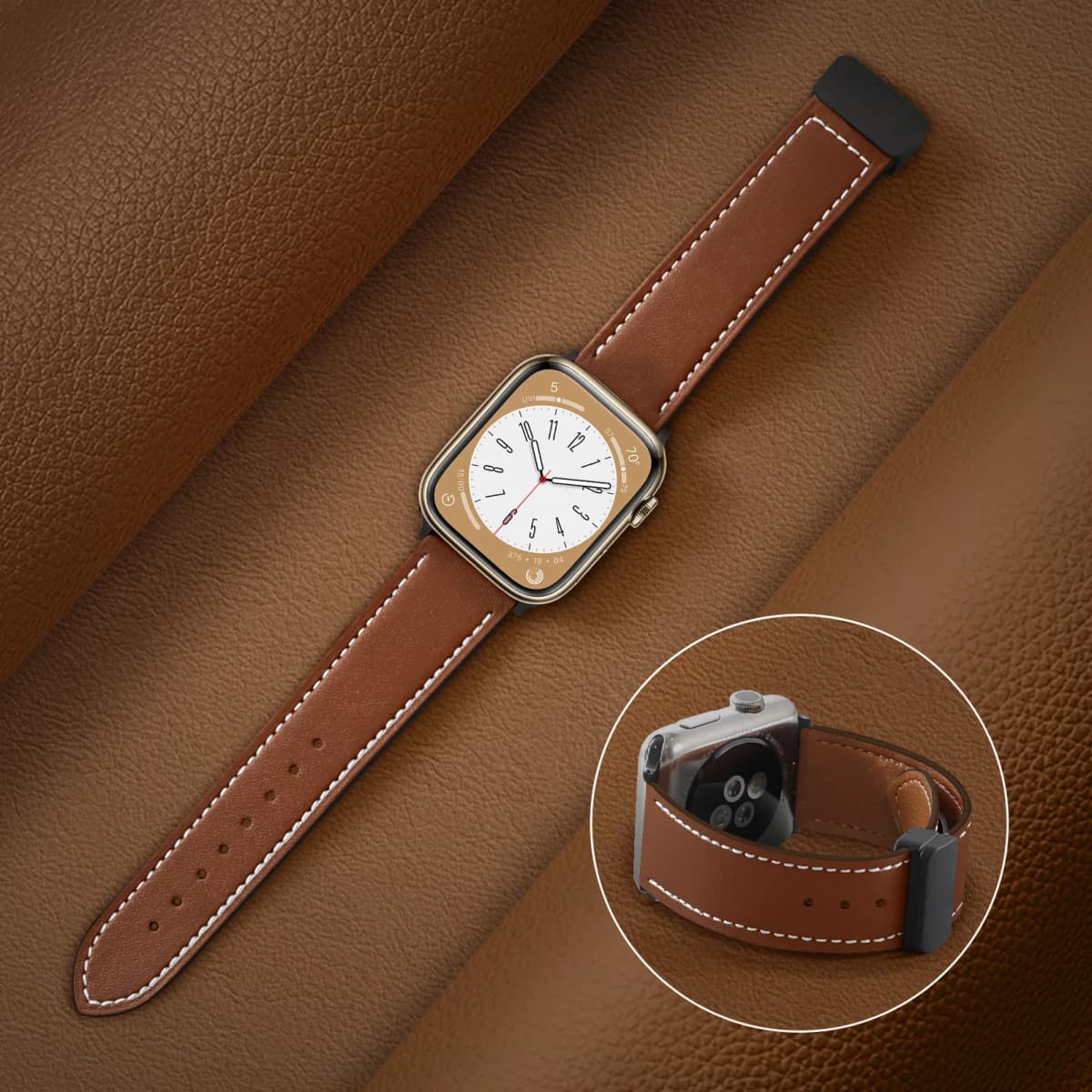 Magnetic Buckle strap for Apple Watch band 44mm 45mm 49mm 40mm 41mm 38mm 45 mm Leather Bracelet iWatch Series ultra 3 5 6 se 7 8