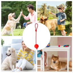 Dog Rope Ball Rubber Interactive Balls Portable Solid Rubber Dogs Balls Chew Toys Rubber Dog Rope Balls For Large Small Medium