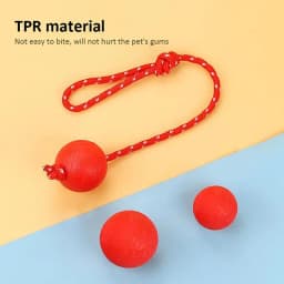 Dog Rope Ball Rubber Interactive Balls Portable Solid Rubber Dogs Balls Chew Toys Rubber Dog Rope Balls For Large Small Medium