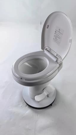 RV Toilet Gravity Flush Toilet Foot Pedal Flush HDPE 20" High Profile Motorhome Caravan Travel White