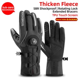 ROCKBROS Winter Gloves Motorcycle Waterproof Fleece Thermal Gloves Snowboard Snowmobile Gloves Men Women Snow Cycling Gloves