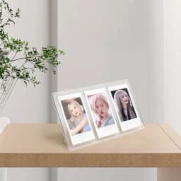 For Fujifilm Instax Mini 8/9/11/12 Series 3 Inch Photo Pictures Transparent Vertical Three Palace Grid Photo Frame Table