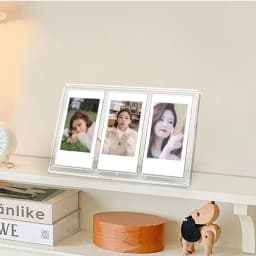 For Fujifilm Instax Mini 8/9/11/12 Series 3 Inch Photo Pictures Transparent Vertical Three Palace Grid Photo Frame Table
