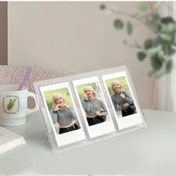 For Fujifilm Instax Mini 8/9/11/12 Series 3 Inch Photo Pictures Transparent Vertical Three Palace Grid Photo Frame Table