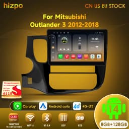 Hizpo Octa Core 6115 Wireless CarPlay Android Auto Radio For Mitsubishi Outlander 3 2012-2018 4G Car Multimedia GPS 2Din BT