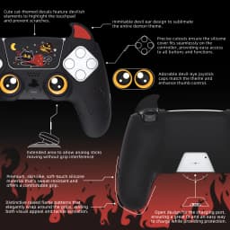 PlayVital Cute Demon Controller Silicone Case for ps5, Kawaii Controller Cover Gamepad Skin Protector for ps5 - 7 colors