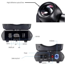 Moving Head Stage Light 120W LED With Sound Activated DMX512 Control Professional DJ Spotlight For Disco Events Church Show Bar