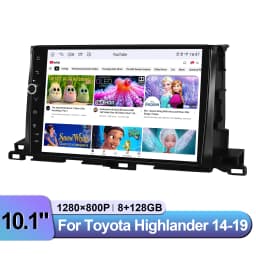 JOYING 10.1" Android Car Stereo for Toyota Highlander Kluger 2014-2019 Wireless CarPlay Android Auto GPS Navigation Head Unit
