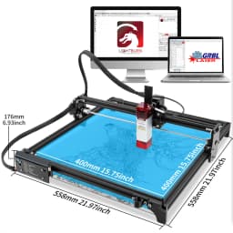 10W Laser Cutting Machine, GRBL 32Bit PWM Control,40x40 working area, Laser Engraver For Leather/Metal/Acrylic/EVA,Cut 8mm Wood
