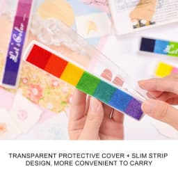 7 Colors Finger Bar Ink Pad Rainbow Gradient Color Ink Pad For Stamp Print DIY Handmade Gift Journal Diary Decoration Office