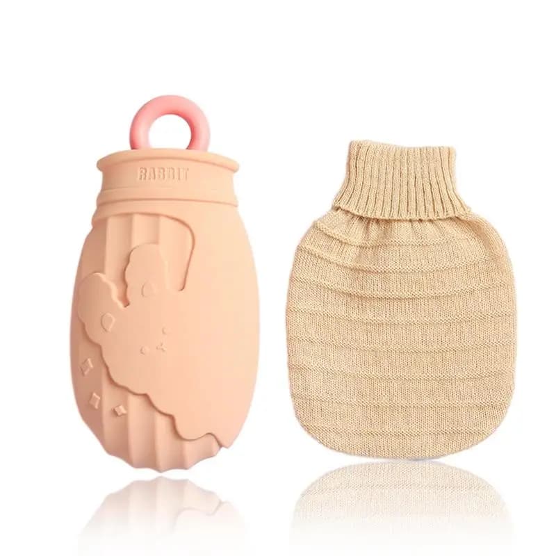 Hot Water Bottle Mini Silicone Water Refillable Compress Bag With Cover For Girls Portable Cold/Hot Compress To Cool/Warm Hands