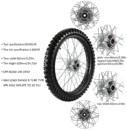 2PCS Front Rear 16" + 19" Wheel 70/100-19 90/100-16 Tire On Rim Fit 15mm Axle for Apollo Taotao 125/150/200/250cc