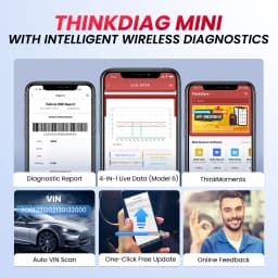 THINKCAR THINKDIAG MINI OBD2 Scanner Diagnostic Tool OE Full System Car Scanner for iOS Android Fault Code Reader Free Update