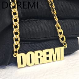 DOREMI Big Pendant Custom Letters Personlized 5mm Thick Cuban Chain Name Necklace