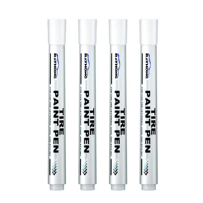 Quick Drying 4Pcs Car Tire Pen Tire Maker Paint Pen Non-Fading Automotive Paint Pen Multifunctional Paint Marker For Wood Rubber
