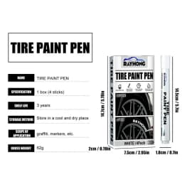 Quick Drying 4Pcs Car Tire Pen Tire Maker Paint Pen Non-Fading Automotive Paint Pen Multifunctional Paint Marker For Wood Rubber