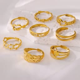 Women Rings Stainless Steel Gold Color Finger Ring for Female Simple Aesthetic Jewelry Accessories Handmade Gifts Anillos Mujer