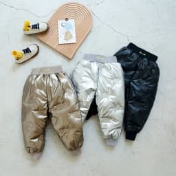 Girls Boys Winter Warm Down Pants Autumn Children Glossy Thickened Pants Boy Girl Down Trousers Kids Ski Down Padded Pants 2-10Y