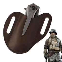 Folding Knife Holster Leather Sheath For Folding Knives Pocket Knives Holder With Belt Clip Men Leather Organizer Leather Sheath
