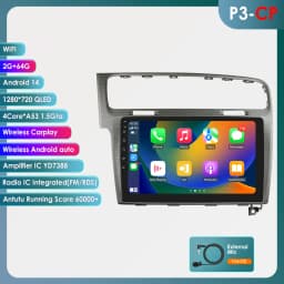 Hizpo AI Voice Wireless CarPlay Android Auto Radio for Volkswagen VW Golf 7 2013-2017 Car Multimedia Player GPS 2din Autoradio