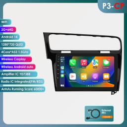 Hizpo AI Voice Wireless CarPlay Android Auto Radio for Volkswagen VW Golf 7 2013-2017 Car Multimedia Player GPS 2din Autoradio
