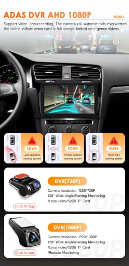 Hizpo AI Voice Wireless CarPlay Android Auto Radio for Volkswagen VW Golf 7 2013-2017 Car Multimedia Player GPS 2din Autoradio