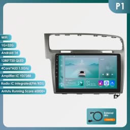 Hizpo AI Voice Wireless CarPlay Android Auto Radio for Volkswagen VW Golf 7 2013-2017 Car Multimedia Player GPS 2din Autoradio