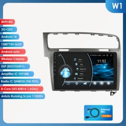 Hizpo AI Voice Wireless CarPlay Android Auto Radio for Volkswagen VW Golf 7 2013-2017 Car Multimedia Player GPS 2din Autoradio