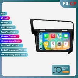 Hizpo AI Voice Wireless CarPlay Android Auto Radio for Volkswagen VW Golf 7 2013-2017 Car Multimedia Player GPS 2din Autoradio