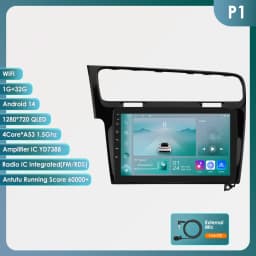 Hizpo AI Voice Wireless CarPlay Android Auto Radio for Volkswagen VW Golf 7 2013-2017 Car Multimedia Player GPS 2din Autoradio