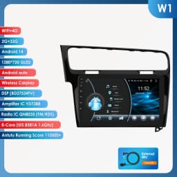 Hizpo AI Voice Wireless CarPlay Android Auto Radio for Volkswagen VW Golf 7 2013-2017 Car Multimedia Player GPS 2din Autoradio