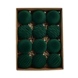 Flocked Christmas Tree Ball Ornaments Plastic Velvet Balls Xmas Decorative Hanging Ornaments Christmas Tree Decoration Rustic