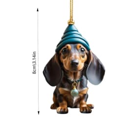 universal creative 2D Acrylic Dachshund dog pendant Exquisite Christmas Gifts For Dog Lovers car mirror pendant accessories