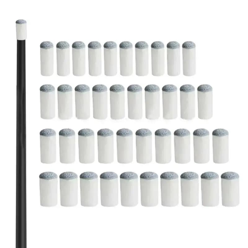 Pool Cue Tips 40pcs Billiard Stick Head Tips PU Leather Snooker Repair Tool For Billiard Enthusiasts Novices And Professions