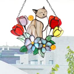 Cat Acrylic Cat On Flowers Cat S Decor For Women Men Hang Ornaments For Patio Living Room Workplace