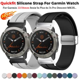 Magnetic Silicone Strap for Garmin watch Fenix 6 6x 7 7x pro 5 5x Plus 3 3HR Quick Fit No Gaps Sports 22mm 26MM Band for Enduro