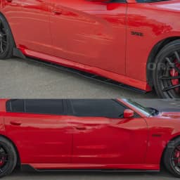For 2015-2022 Dodge Charger SRT Track Style Gloss Black Side Skirt Decoration Stickers Rocker Panels Car Accessories