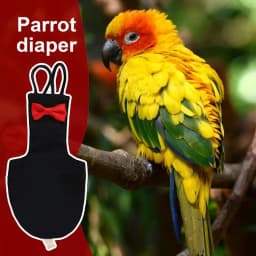 Parrot Diaper Bow Tie Cotton Bird Diaper Flight Suit Cute Urine Wet Suit for Parakeet Parrot Mini Macaw Budgie Canary Small Pet