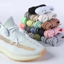 1Pair Round Shoelaces Polyester Solid Classic For Yezy Sports Boot Bold Shoeslace Sneaker Shoe Laces Shoes Strings