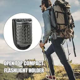 Belt Flashlight Holder D Shape Open Design Nylon Flashlight Holder Elastic Band Flashlight Pouch Portable Lightweight Torch Carr
