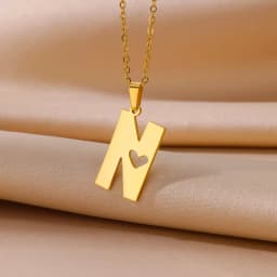 Stainless Steel Heart Initial Letter Necklace for Women Gold Plated Alphabet Pendant Necklaces Vintage Waterproof Jewelry Gifts