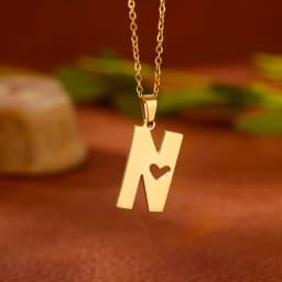 Stainless Steel Heart Initial Letter Necklace for Women Gold Plated Alphabet Pendant Necklaces Vintage Waterproof Jewelry Gifts