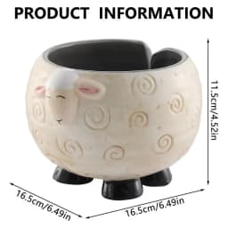 Cute Sheep Ceramic Yarn Bowl Knitting Yarns Ball Storage Holder For Needlecrafts Crocheting Home Sewing Organizer Decoration